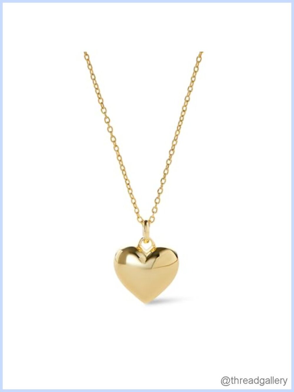 14K Gold Plated Puffed Heart Pendant Necklace
